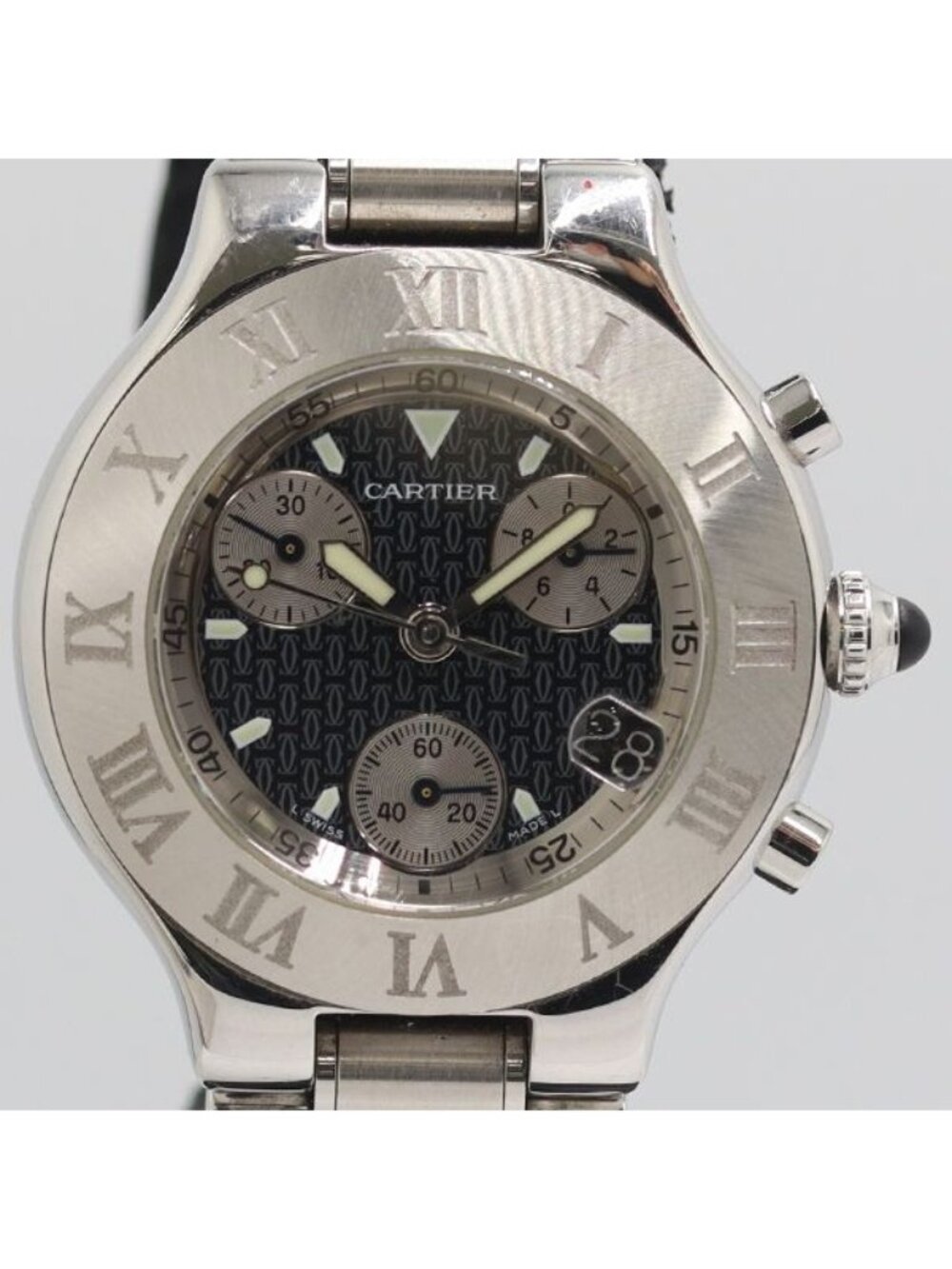 Cartier Must Chrono Small Seconds Date Black Dial Watch